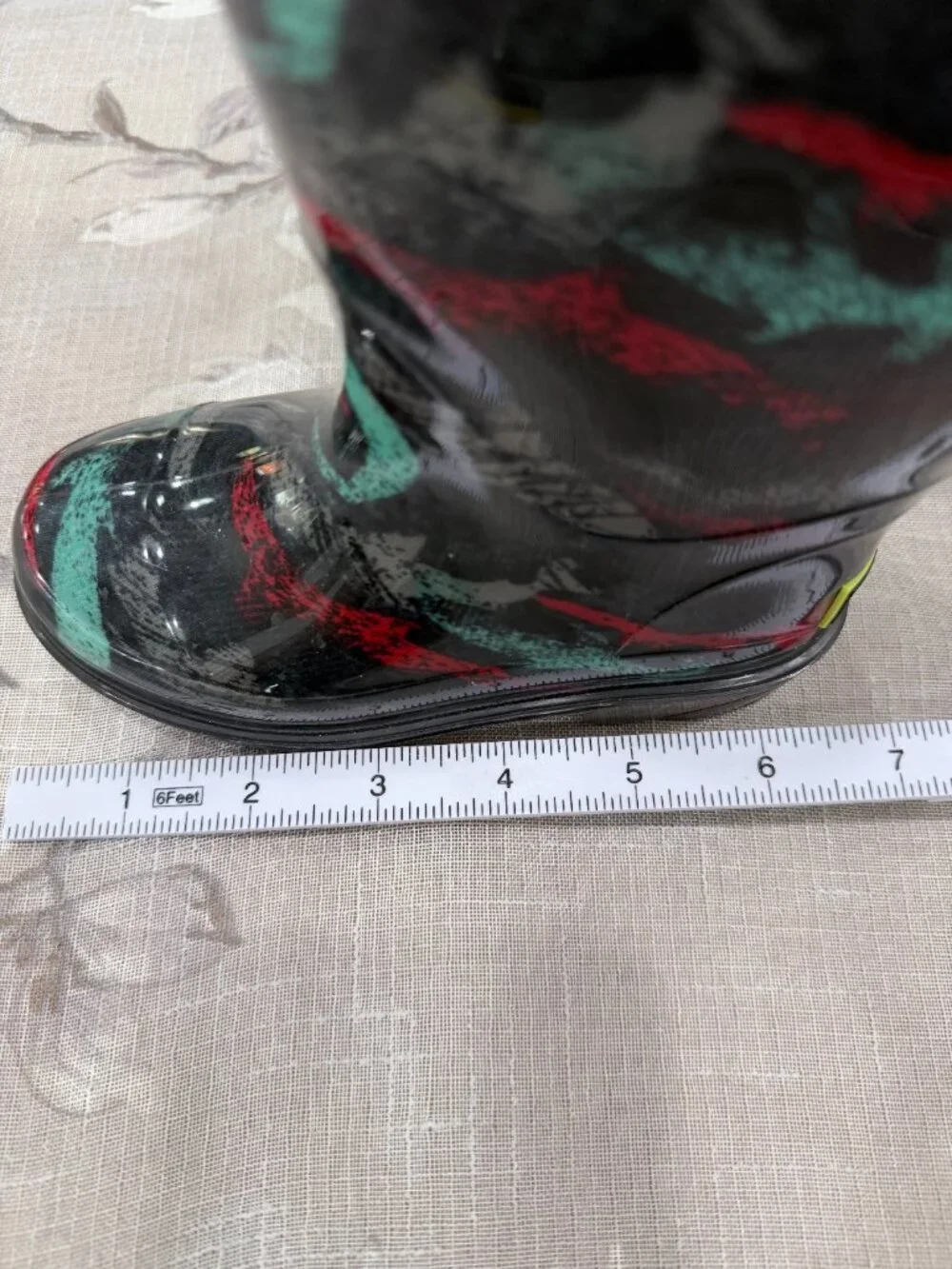 Western Chief Light Up Rain Boots Little Kids Toddler Size 8 Black Splash Print